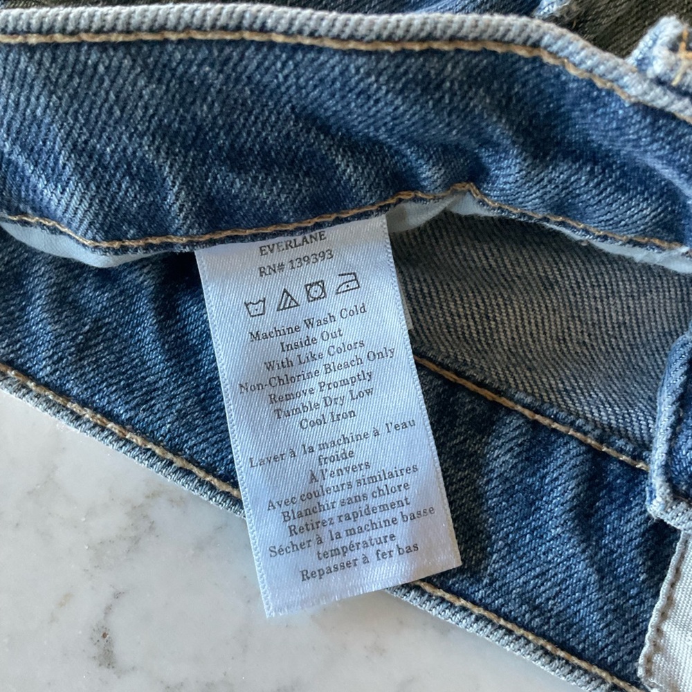 Everlane The Way High Jean Size 30 Regular Length Distressed Organic Cotton - Picture 6 of 8